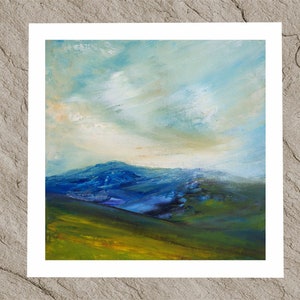 Hawes Blue, Engelse Pennine bergveen landschapsschilderkunst fine art gicleeprint en poster wanddecoratie