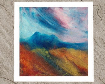 Eildon Hills Border landscape, British mountain painting fine art giclee prints and posters from Scotland