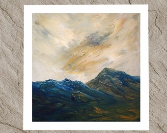 Foghar, Scottish highland autumn fine art giclee print of a dramatic mountain landscape painting  of Scotland