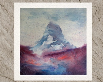 Suilven een impressionistische Schotse berglandschap fine art giclee print of canvas van de hooglanden van Schotland van een origineel schilderij.