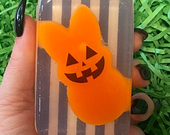 Springoween Orange Peep Jack o Lantern Soap