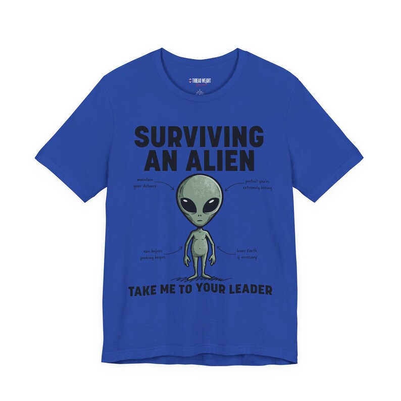 Surviving An Alien Encounter T-Shirt | Alien Illustration Tee image 8