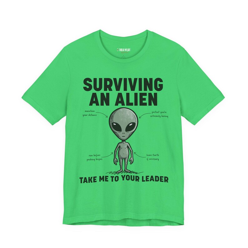 Surviving An Alien Encounter T-Shirt | Alien Illustration Tee image 3