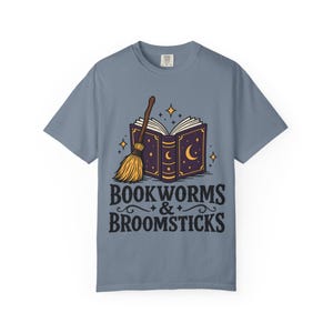 Comfort Colors 1717 Bookworms & Broomsticks T-Shirt | Magic Book and Broom Illustration Tee image 10