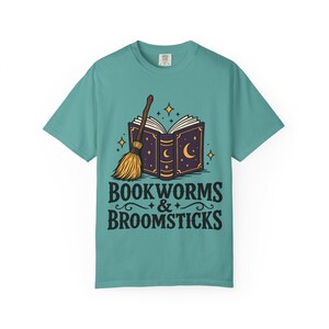 Comfort Colors 1717 Bookworms & Broomsticks T-Shirt | Magic Book and Broom Illustration Tee image 9