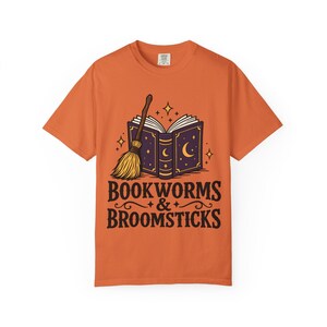 Comfort Colors 1717 Bookworms & Broomsticks T-Shirt | Magic Book and Broom Illustration Tee image 6