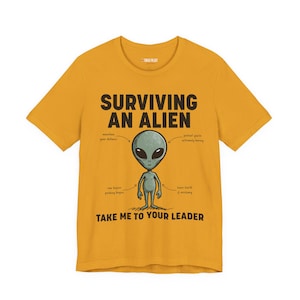 Surviving An Alien Encounter T-Shirt | Alien Illustration Tee image 5
