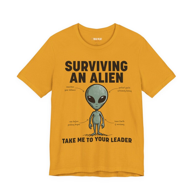 Surviving An Alien Encounter T-Shirt | Alien Illustration Tee image 5
