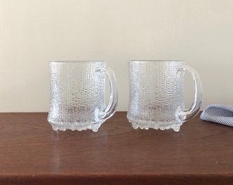 Pair of Iittala Ultima Thule Beer Mugs, Pattern by Tapio Wirkkala