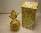 AVON AMBER CRUET Field Flowers Foaming Bath Oil Bottle Clear Tinted Glass 6oz