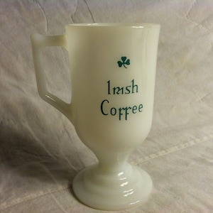 IRISH COFFEE CUP / Mug Classic Milk Glass Great Condition!