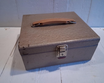 METAL STORAGE BOX Vintage Hammered Metal Good Condition Great Patina!