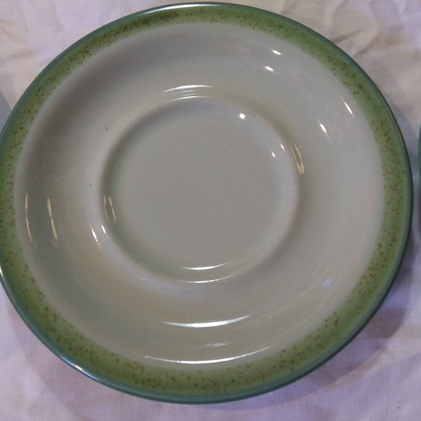 JCPENNY'S SEA GREEN Set of Three Vintage Saucers Wonderful Greens 1970s 1980s