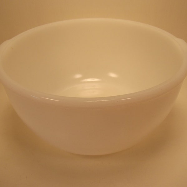 Vintage Glasbake Large Milk Glass Mixing Bowl with Bottom Lip for Sunbeam Mixer in the Series Great Condition!