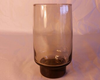 LIBBEY TAWNY "ACCENT" Larger 5 1/2" Smoked Drinking Glass Vintage 1980s 1970s (1)