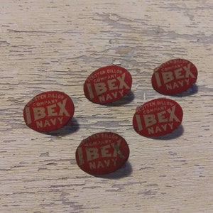 IBEX NAVY TABS Plug Tobacco Tin Tabs Tags 1930s Very Collectible Set of Five in Great Condition!
