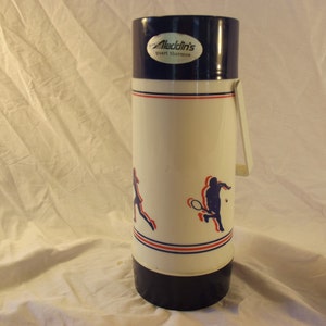 ALADDIN TENNIS THERMOS Vintage eind jaren 70 in goede staat!