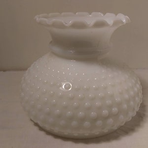 MILK GLASS GLOBE Hobnail 1970s Lantern Lamp Topper Beautiful!!!