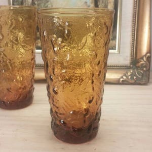 LIDO MILANO GLAS Vintage Gelb Bernstein Trinkglas Anker Hocking Libbey