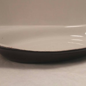 HALL OVAL CASSEROLE Brown and White Baking Dish Vintage