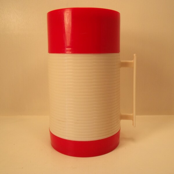 Vintage Red and White Aladdin Hy Lo Thermos Bottle