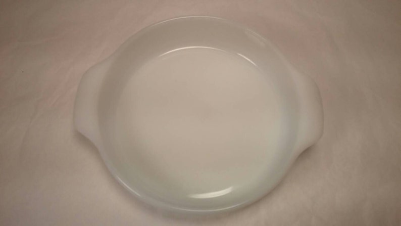 Vintage Milk Glass FIRE KING Round CASSEROLE with Blue Flowers