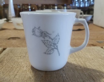 CORNING ROSE MUG Milk Glass Mug Cup