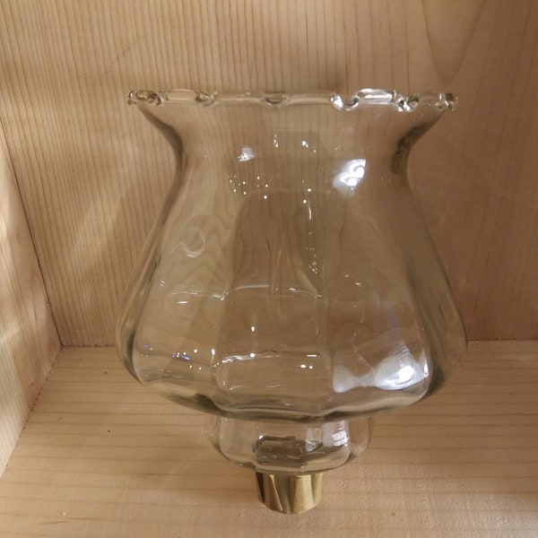 SCONCE CANDLEHOLDER Leaded Glass Appearance Squatty Hand Blown Excellent Condition!