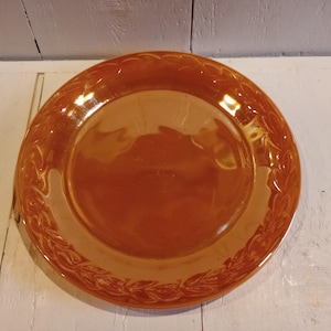 FIRE KING LUSTERWARE Dinner Plate Peach Laurel Pattern Good Condition!