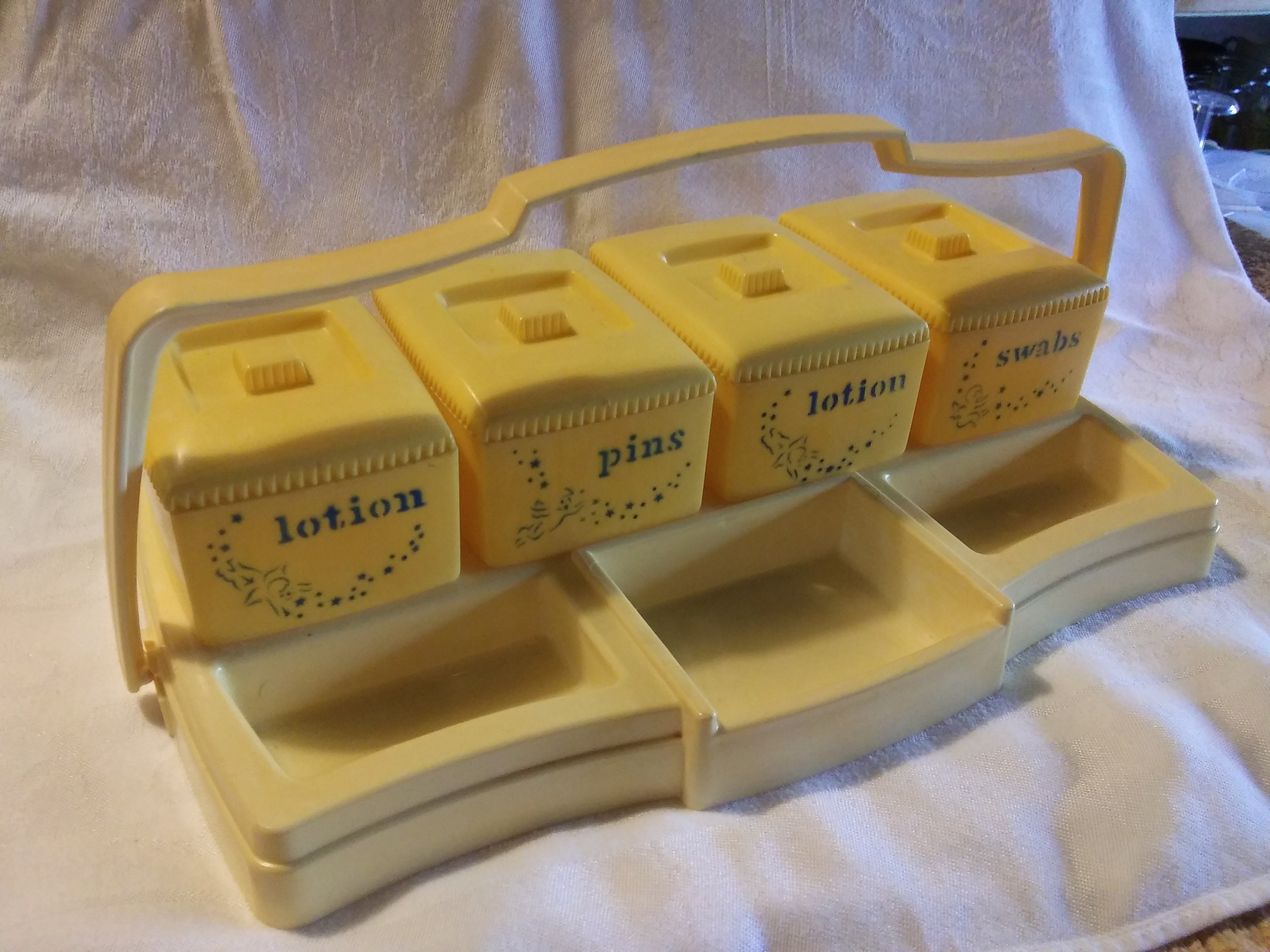 Vintage Germany plastic fruit baby nappy diaper pins —