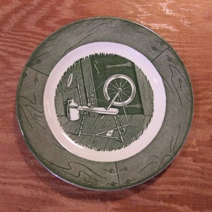 COLONIAL HOMESTEAD by ROYAL Bread and Butter/ Dessert Plate Underglaze &quot;Circa 1750&quot; Made in U S A in Great Condition!