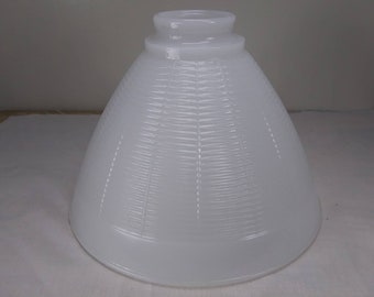 MILK GLASS TORCHIERE Globe Lamp Shade Sconce Wonderful Rectangles Pattern in Excellent Condition!