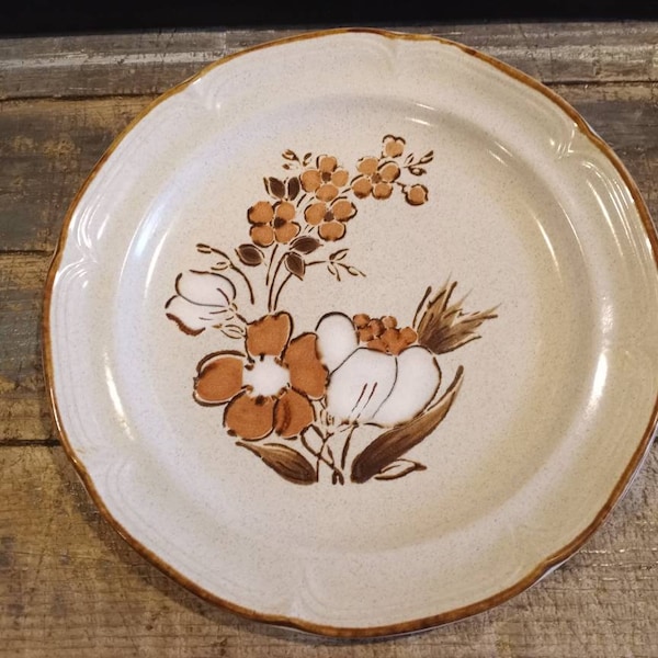 BAROQUE "AUTUMN FAIR" Dinner Plate Stoneware Vintage 1970s-80s Floral Themed Excellent Condition!