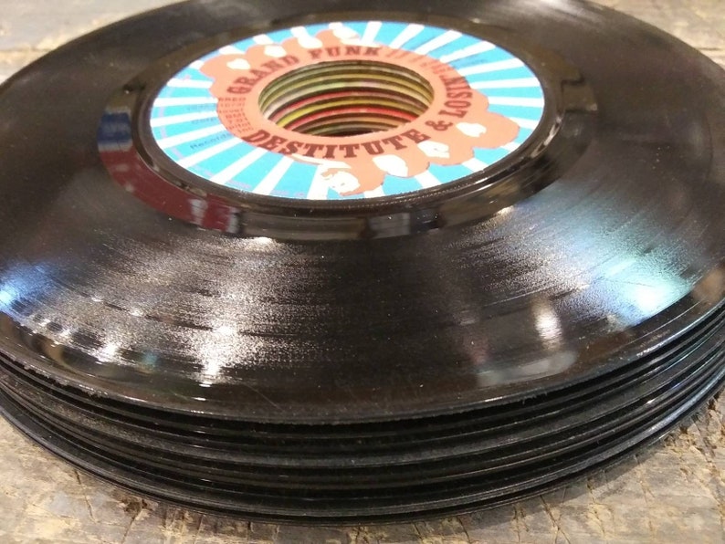 STACK OF TEN 45s Vinyl Albums Random Artists Untested for Crafting ...