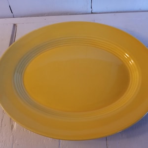 HOMER LAUGHLIN HARLEQUIN Fiesta Oval Platter Bright Yellow Great Condition!