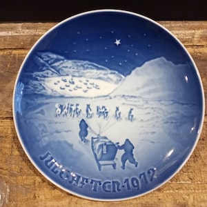 JULE AFTER 1972 (Christmas Eve 1972) &quot;Christmas in Greenland&quot; B&G Denmark Numbered Collector&#39;s Plate Excellent Condition!
