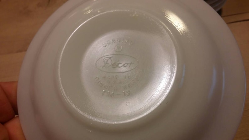 DECOR BRAND SAUCER Milk Glass White with Burnt Orange Floral Border in Excellent Condition!