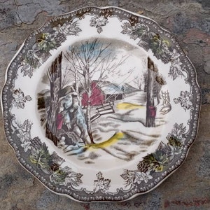 "JOHNSON BROS TELLER Dessert / Snack Teller ""Sugar Maples"" Kleine Transferware Teller so hübsch!" Super Zustand!
