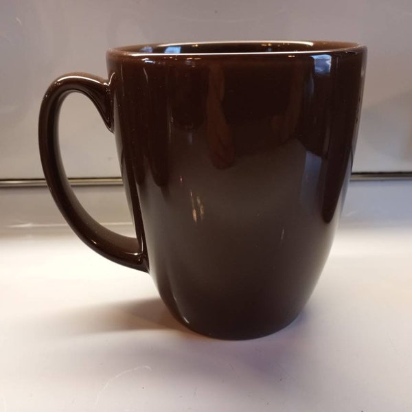 CORELLE STONEWARE MUG Rich Brown Larger in Excellent Condition!