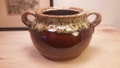 DRIP GLAZED Bean POT with Handles Dutch Oven Beautiful in Great Condition!