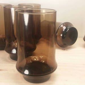 LIBBEY TAWNY IMPROMPTU Smoked Glass (1) Atomic Design Pint / Drinking Glass (4 7/8&quot; tall) Classic Styling! Excellent Condition!