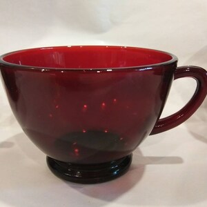 RUBY GLASS PUNCH Glass Teacup Vivid Red Excellent Condition!