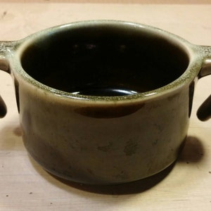 PFALTZGRAFF &quot;COPPER GREEN&quot; Drip Glaze Bowl with Handles Vintage in Great Condition!