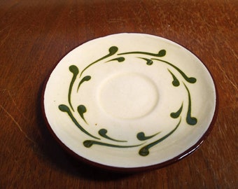 METLOX POPPYTRAIL SAUCER Antique Hand Made Hand Painted Mottoware with Sales Sticker on Back Great Condition!