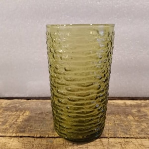 SORENO DRINKING GLASS Vintage Green Anchor Hocking Excellent Condition!