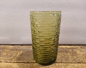 SORENO DRINKING GLASS Vintage Green Anchor Hocking Excellent Condition!