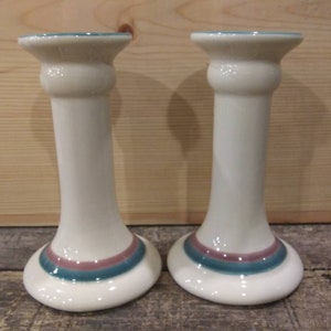 PFALTZGRAFF &quot;JUNIPER&quot; CANDLEHOLDERS! Pair Vintage 1980s Excellent Condition!