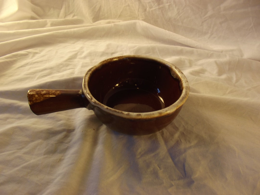 Mccoy SOUP BOWL 7050 With Handle Brown Drip Glazed Etsy