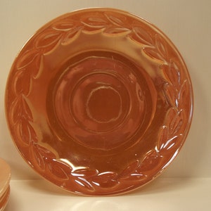 FIRE KING SAUCER Peach Lusterware Wheat Pattern Great Condition and So Pretty!