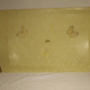 FIBERGLASS SERVING TRAY with Inlaid Butterflies and Shiny Tinsel Strands by Sterling Craftsmen of Michigan 1950s 1960s Great Condition!!! image 7